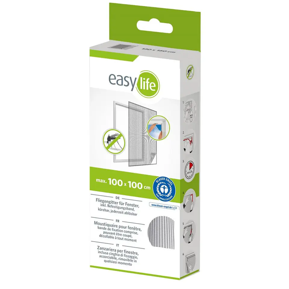 ⁨MOSKITIERA OKNO 100X100 BIALA POLIESTER+TAŚMA RZEP⁩ w sklepie Wasserman.eu