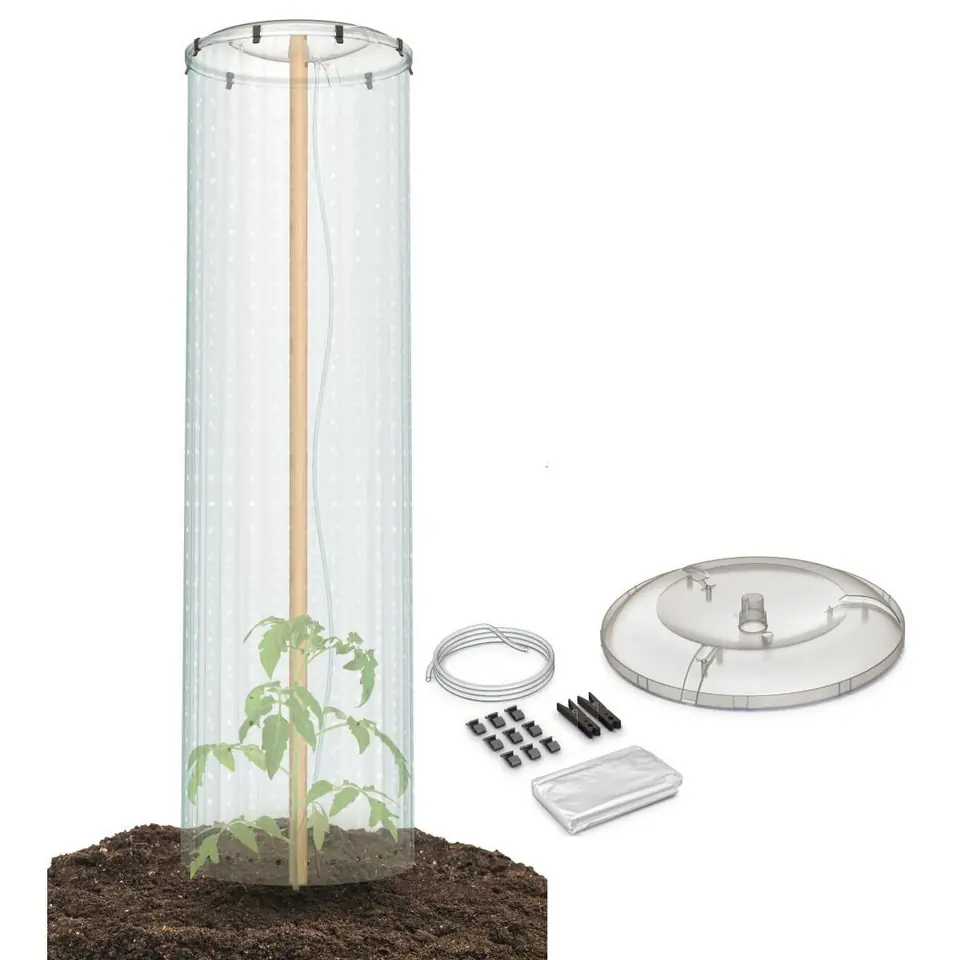 ⁨FOLIA POKRYWA OSŁONA SZKLARNIA SYSTEM NAWADNIANIA NA DONICZKĘ DO POMIDORÓW⁩ w sklepie Wasserman.eu