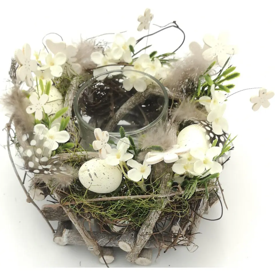 ⁨ŚWIECZNIK DEKORACYJNY PIÓRKA 16cm na TEA LIGHT⁩ w sklepie Wasserman.eu