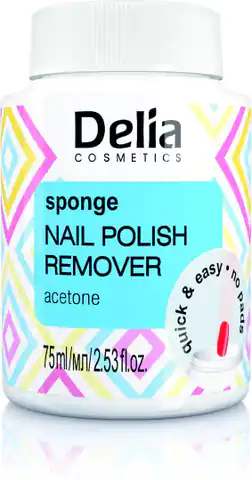 ⁨Delia Cosmetics Zmywacz do paznokci z gąbką acetonowy 75ml⁩ w sklepie Wasserman.eu
