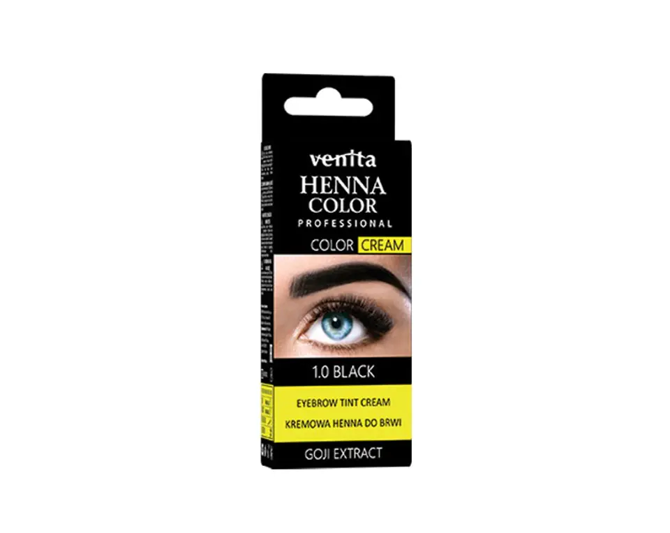 ⁨VENITA Henna Color Kremowa Henna do brwi z ekstraktem z Goji - 1.0 Black (Czarna) 1op.⁩ w sklepie Wasserman.eu