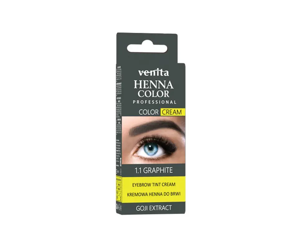 ⁨Venita Henna Color Cream henna for eyebrows and eyelashes in cream 1.1 Graphite 30g⁩ at Wasserman.eu