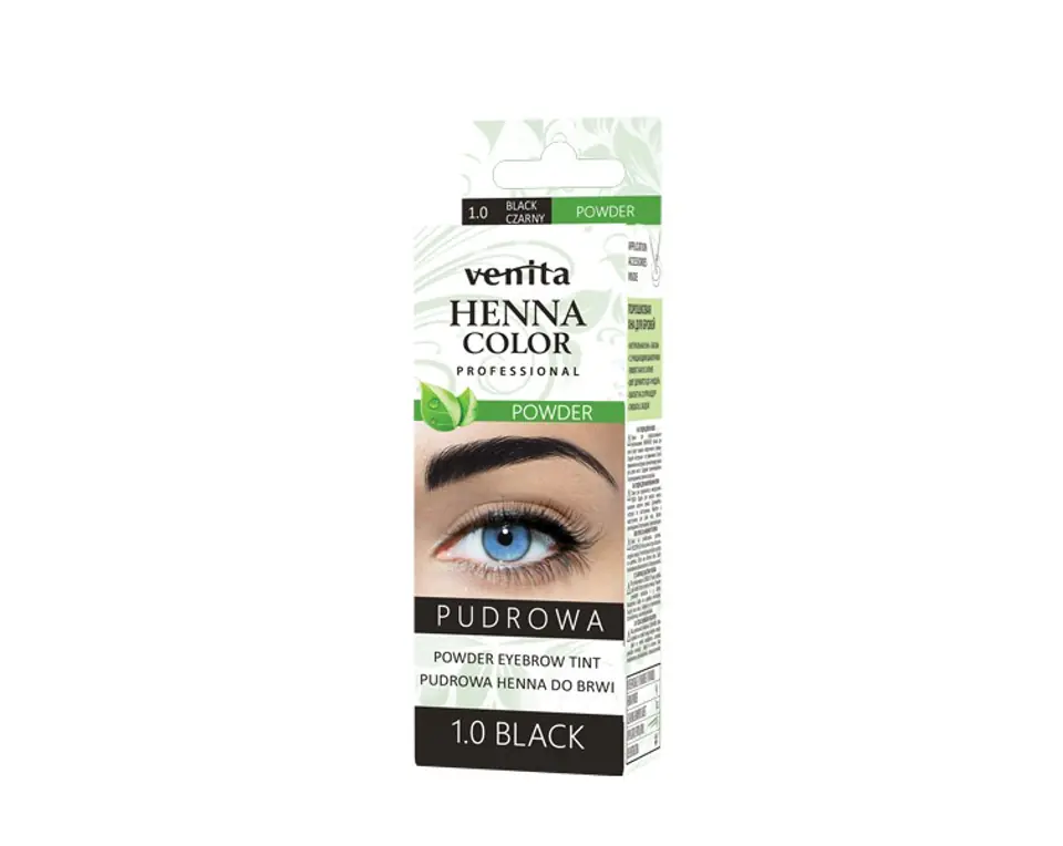 ⁨VENITA Henna Color Pudrowa Henna do brwi - 1.0 Black (Czarna) 1op.⁩ w sklepie Wasserman.eu