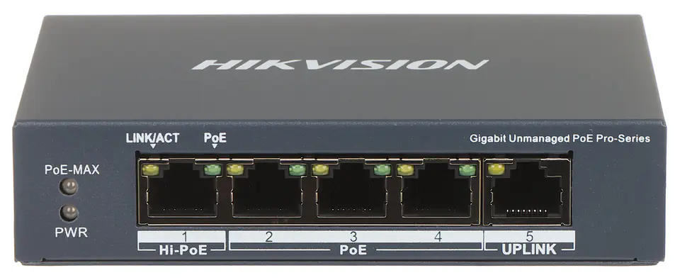 SWITCH POE DS-3E0505HP-E 4-PORTOWY + 1X UPLINK Hikvision w sklepie Wasserman.eu