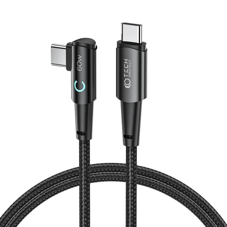 ⁨Kabel 60W 6A 1m USB-C - USB-C Tech-Protect Ultraboost ”L” szary⁩ w sklepie Wasserman.eu