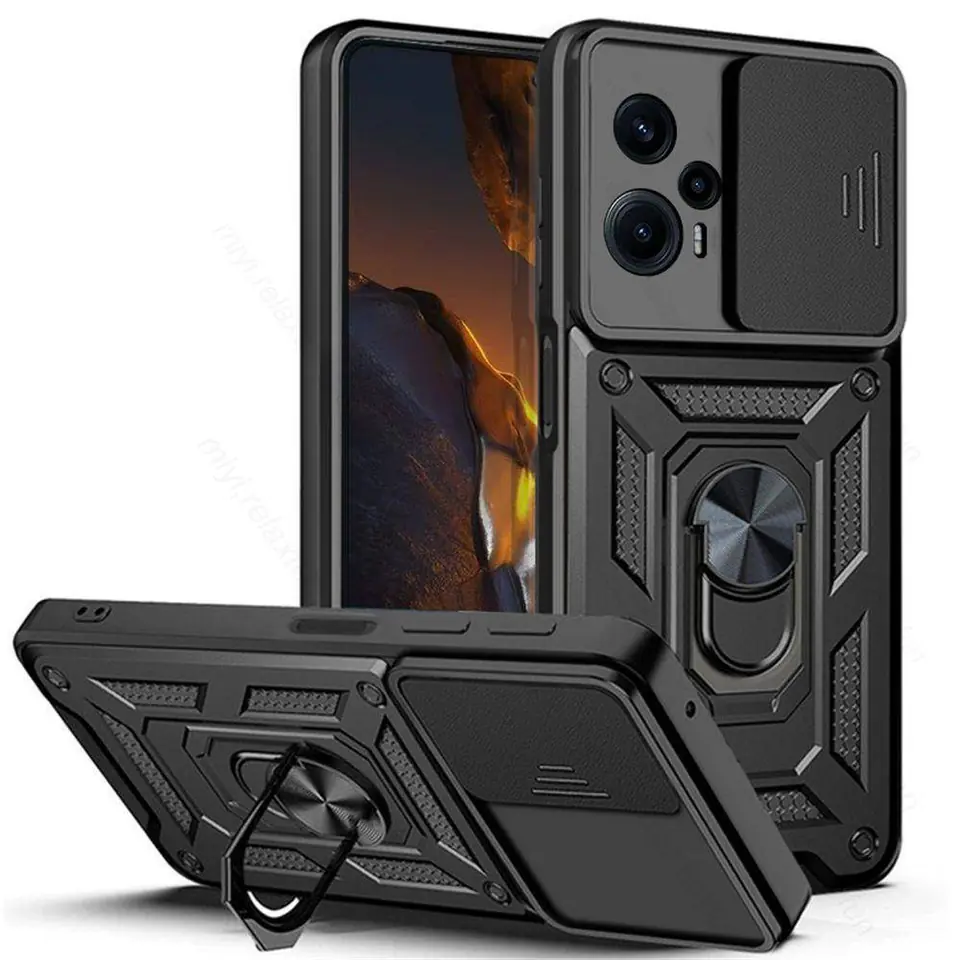 ⁨Etui XIAOMI POCO F5 Tech-Protect CamShield Pro czarne⁩ w sklepie Wasserman.eu