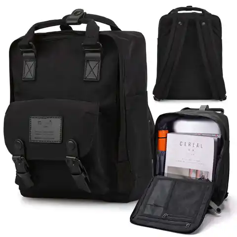 ⁨Plecak Himawari torba na laptopa 14.1 pojemny wodoodporny Uniwersalny 17l Travel Backpack Vintage Czarny⁩ w sklepie Wasserman.eu