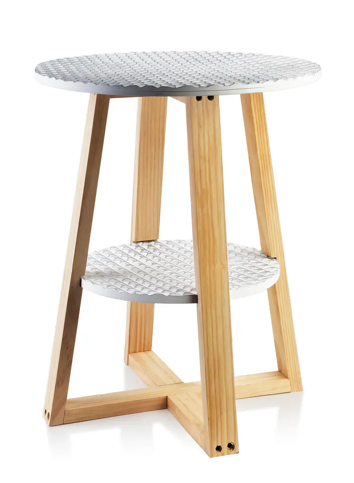 LAMMY Stolik 40xh50cm biało-złoty2 blaty w sklepie Wasserman.eu