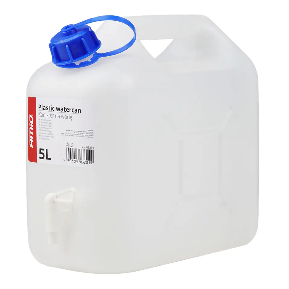 Kanister zbiornik plastikowy na wodę z kranem 5l amio-03201 w sklepie Wasserman.eu