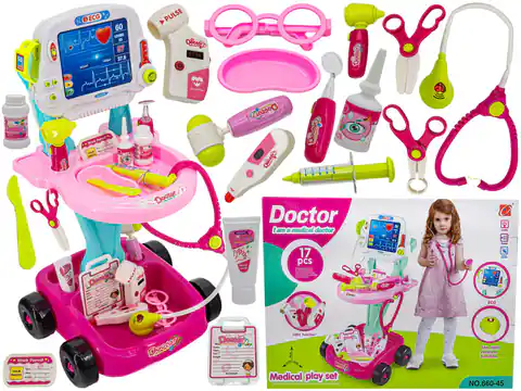 ⁨Doctor's Stroller For Girl With Accessories, Doctor's Set Pink⁩ at Wasserman.eu