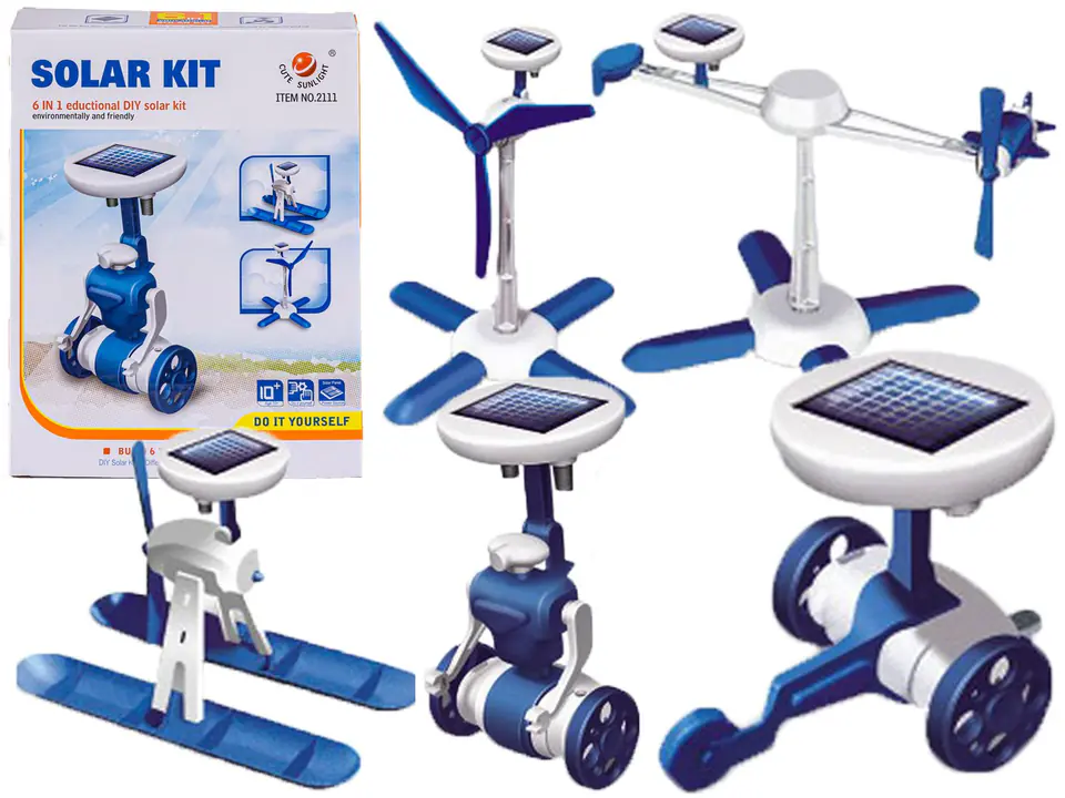 ⁨Roboty solarne 6w1 - Solar Kit - wiatrak, helikopter, auto, robot⁩ w sklepie Wasserman.eu