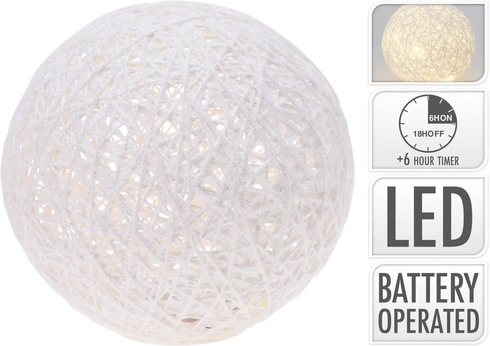 ⁨BALL 20LED 20CM GLOSSY WHITE⁩ at Wasserman.eu