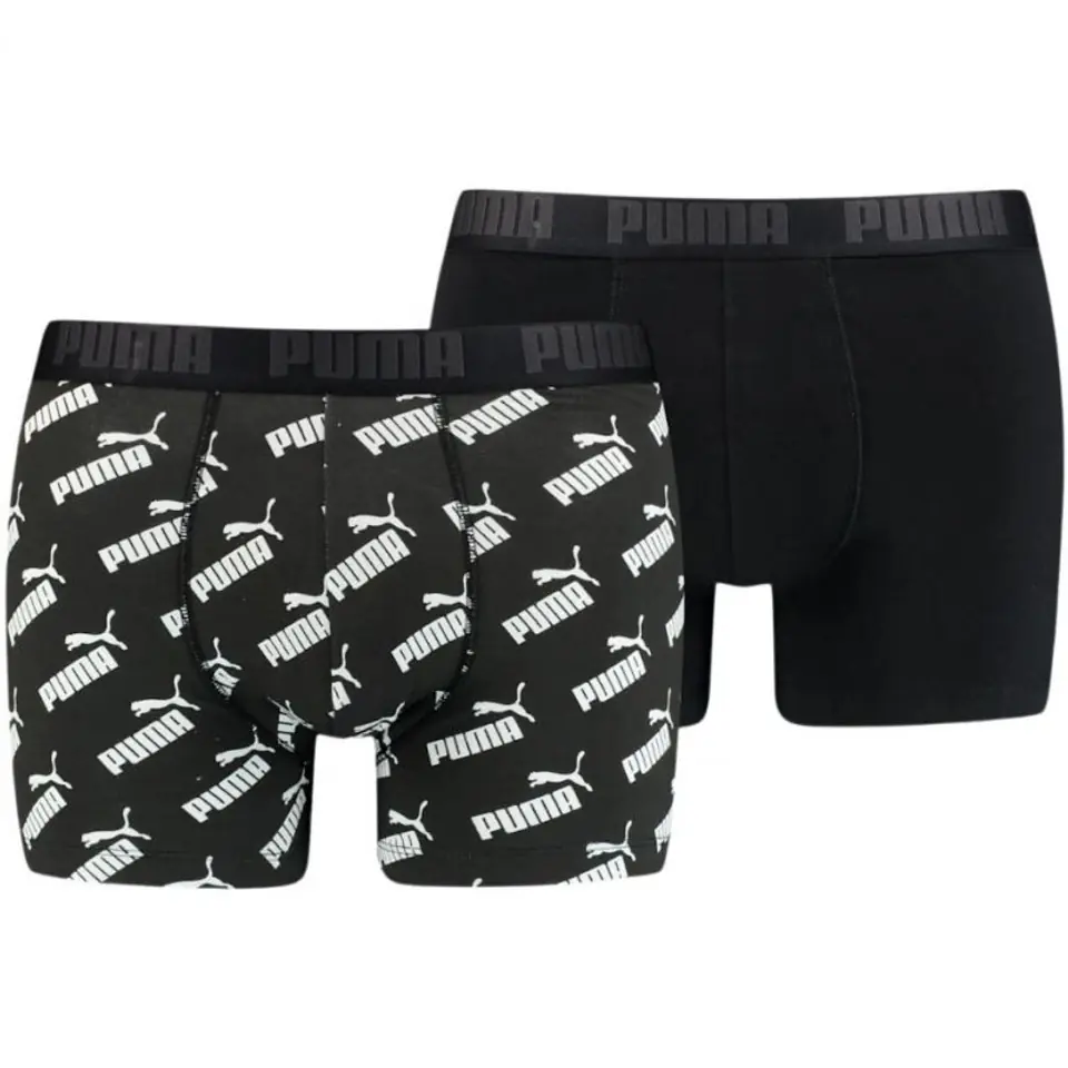 ⁨Bokserki Puma Aop Boxer 2pak M 935054 (kolor Czarny, rozmiar S)⁩ w sklepie Wasserman.eu