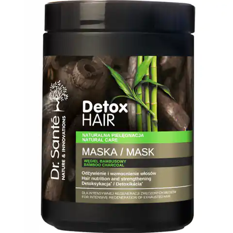 ⁨Dr.Sante Detox Hair Maska regenerująca do włosów z węglem bambusowym 1000ml⁩ w sklepie Wasserman.eu
