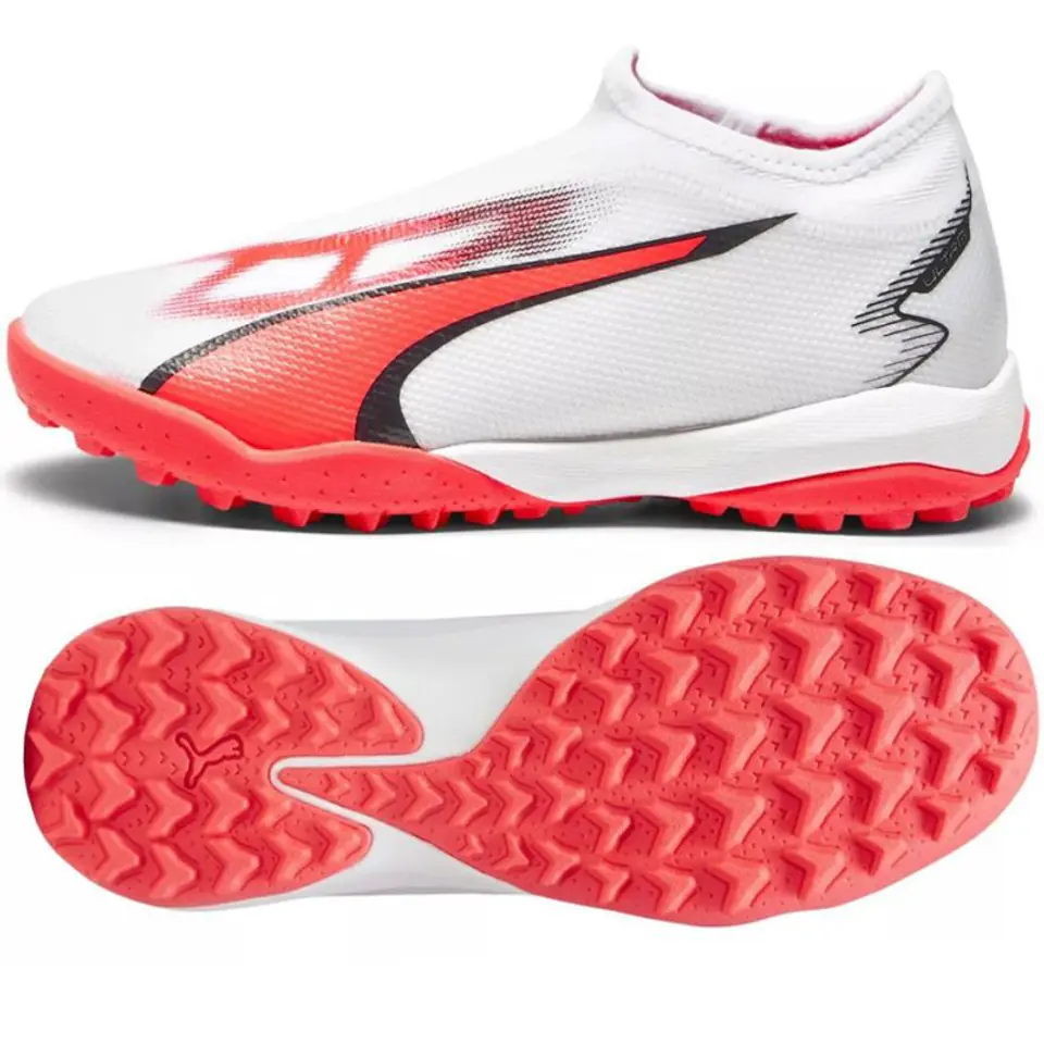 ⁨Buty Puma Ultra Match LL TT Jr 107516 (kolor Biały. Czerwony, rozmiar 37)⁩ w sklepie Wasserman.eu