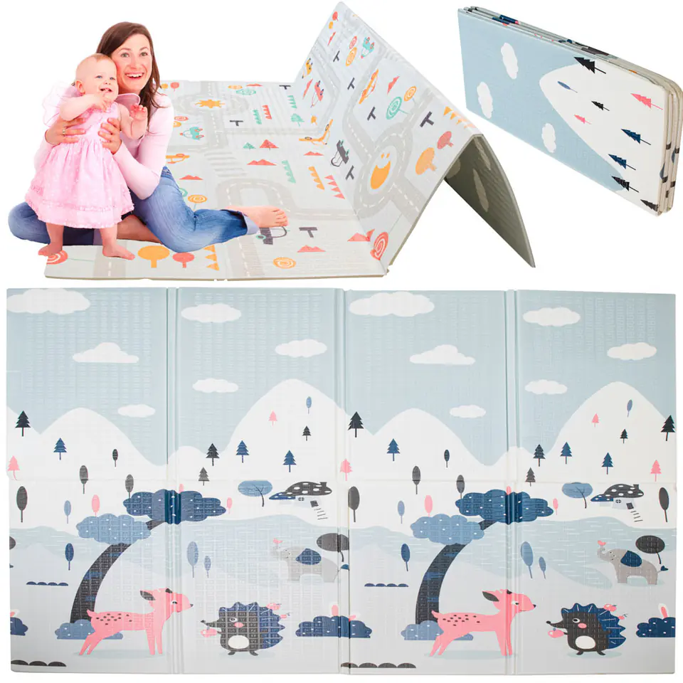 Mata edukacyjna piankowa dwustronna składana ulica las 177 x 158 cm w sklepie Wasserman.eu