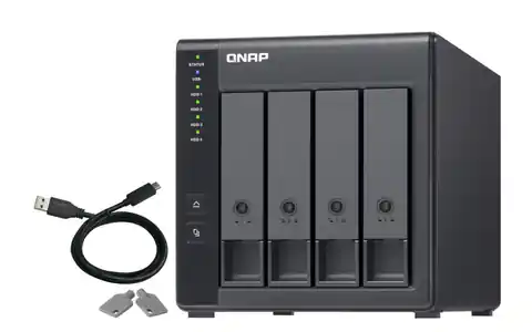 ⁨QNAP TR-004 storage drive enclosure HDD/SSD enclosure Black 2.5/3.5"⁩ at Wasserman.eu