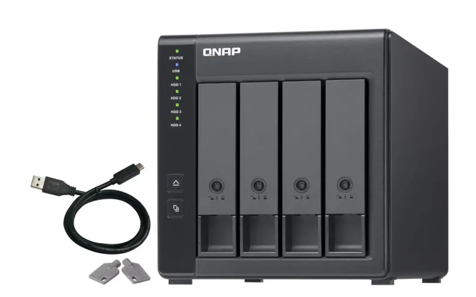 ⁨QNAP TR-004 storage drive enclosure HDD/SSD enclosure Black 2.5/3.5"⁩ at Wasserman.eu