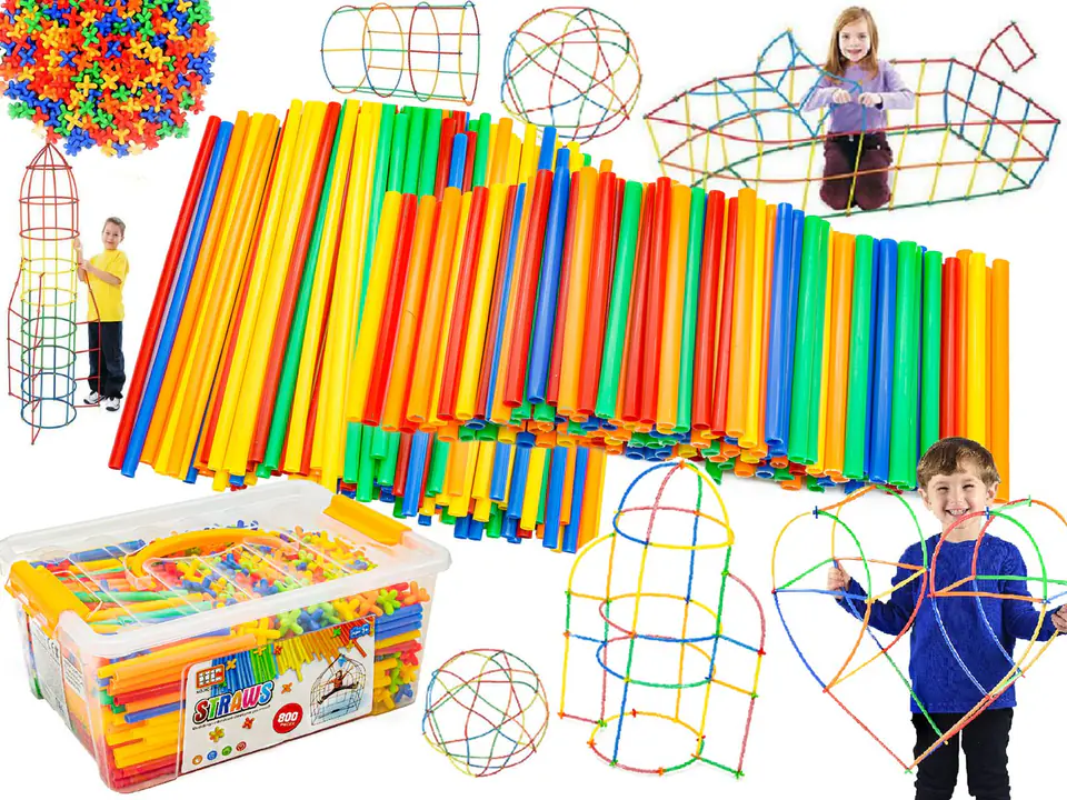 ⁨long construction straws, blocks, sticks approx. 800 pieces of trunks⁩ at Wasserman.eu