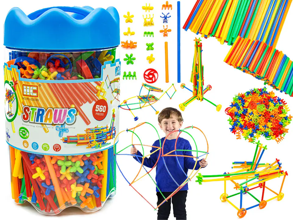 ⁨Construction Straws, Educational Bricks, Sticks 560el 3D New Version⁩ at Wasserman.eu