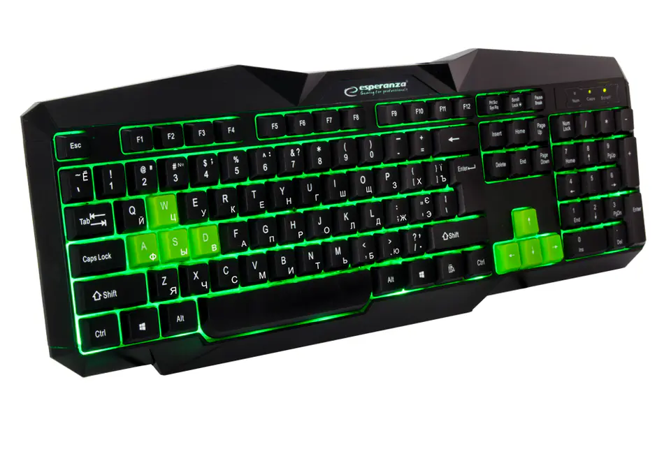 EGK201GUA Esperanza klawiatura przewod. gaming led usb tirions zielona ua w sklepie Wasserman.eu