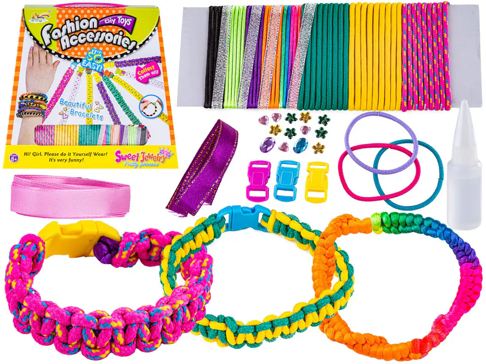 ⁨Jewelry creation set, bracelets, colorful strings + accessories⁩ at Wasserman.eu