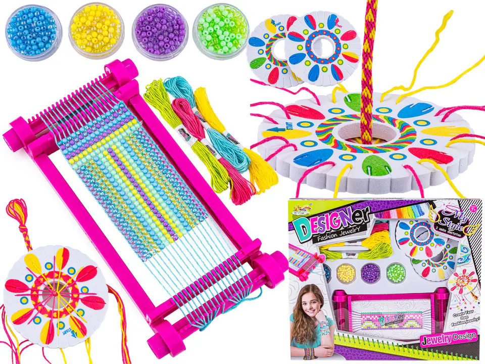 ⁨Set for creating jewelry, bracelets, loom, beads, threads + accessories⁩ at Wasserman.eu