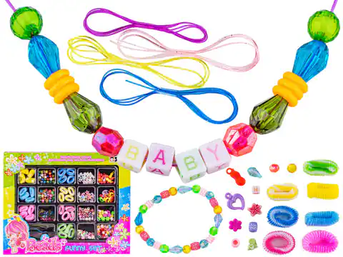 ⁨Jewelry and Hair Ornament Making Kit, Rubber Bands, Beads + Accessories⁩ at Wasserman.eu