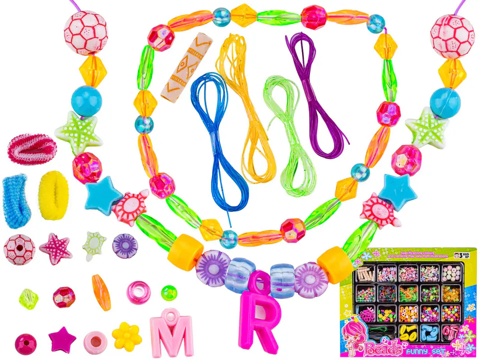 ⁨Jewelry and Hair Ornament Making Kit, Rubber Bands, Beads + Accessories⁩ at Wasserman.eu