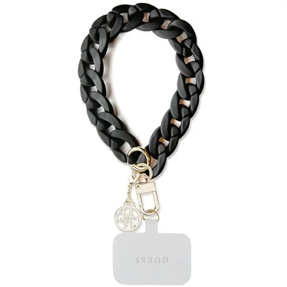 ⁨Guess GUOUCBMC4MK Universal Big Hand Strap czarny/black Acrylic 4G Charm⁩ w sklepie Wasserman.eu