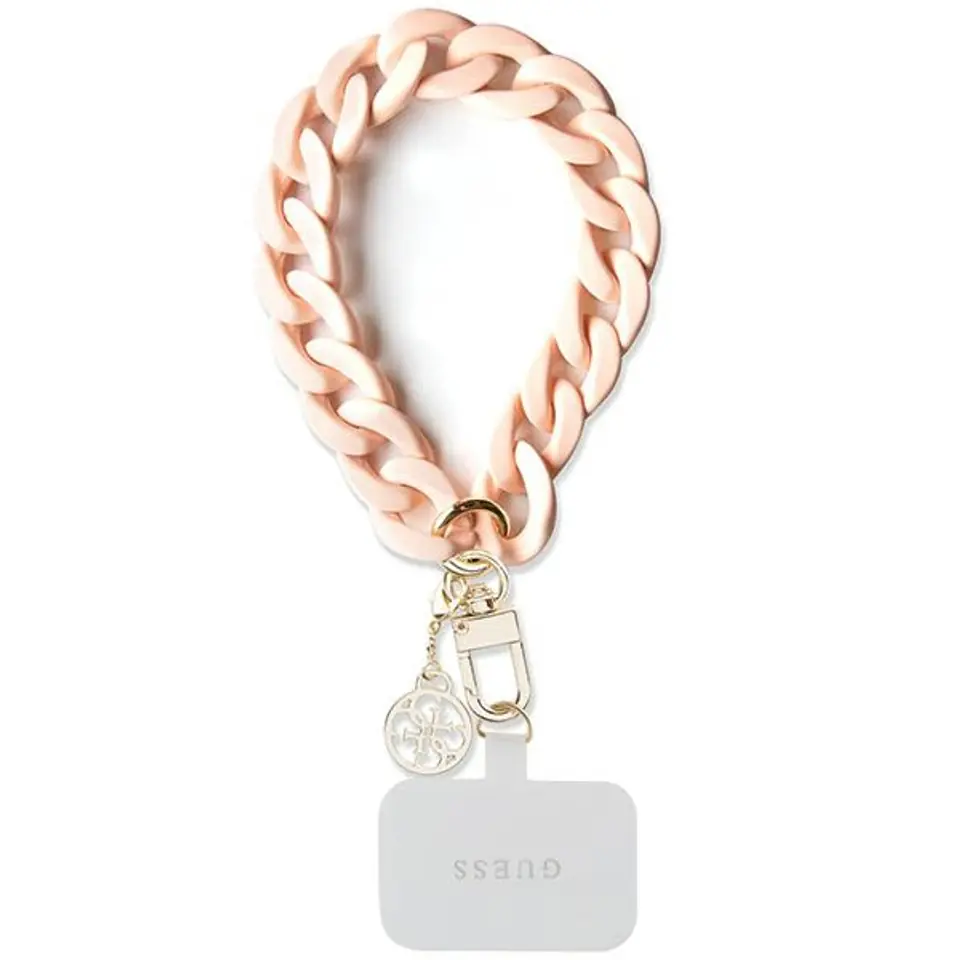 ⁨Guess GUOUCBMC4MP Universal Big Hand Strap różowy/pink Acrylic 4G Charm⁩ w sklepie Wasserman.eu