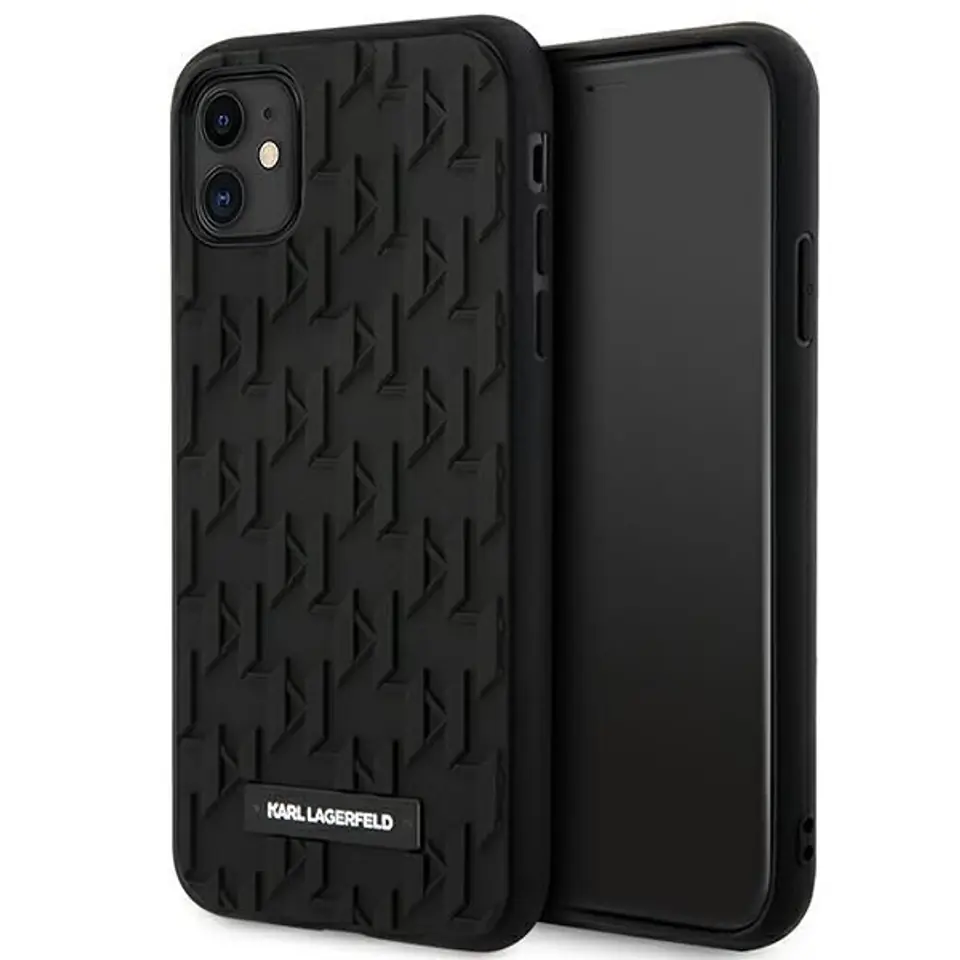 ⁨Karl Lagerfeld KLHCN61RUPKLPK iPhone 11 / Xr 6.1" hardcase czarny/black 3D Monogram⁩ w sklepie Wasserman.eu