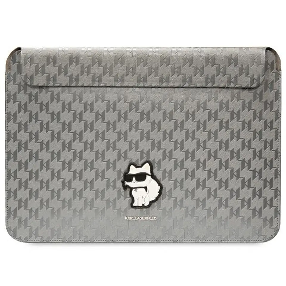 ⁨Karl Lagerfeld Sleeve KLCS14SAKHPCG 14" srebrny/silver Saffiano Monogram Choupette⁩ w sklepie Wasserman.eu