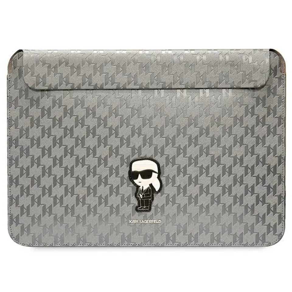 ⁨Karl Lagerfeld Sleeve KLCS14SAKHPKG 14" srebrny/silver Saffiano Monogram Ikonik⁩ w sklepie Wasserman.eu