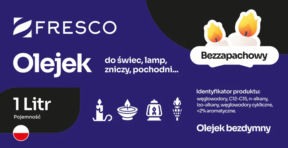 ⁨Paliwo olej do lamp, pochodni i świec 1,0L BEZZAPACHOWY⁩ w sklepie Wasserman.eu