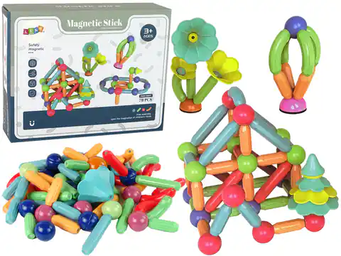 ⁨Magnetyczne Klocki Konstrukcyjne Plastikowe 78 Elementów⁩ w sklepie Wasserman.eu