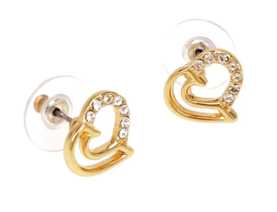 ⁨Heart earrings with Swarovski crystals (P8785AU)⁩ at Wasserman.eu