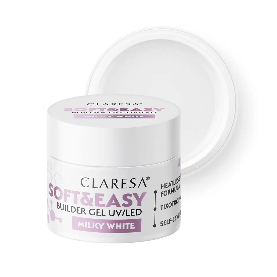 ⁨Claresa żel budujący Soft&Easy gel milk white 45g⁩ w sklepie Wasserman.eu