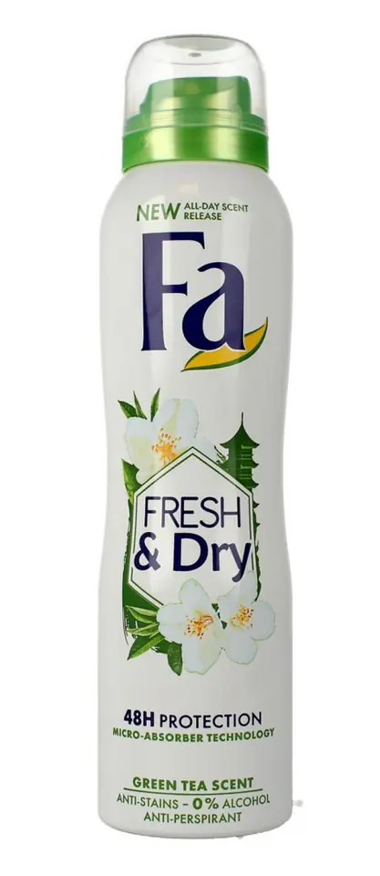 ⁨Fa Fresh & Dry Green Tea Dezodorant w Sprayu 150ml⁩ w sklepie Wasserman.eu