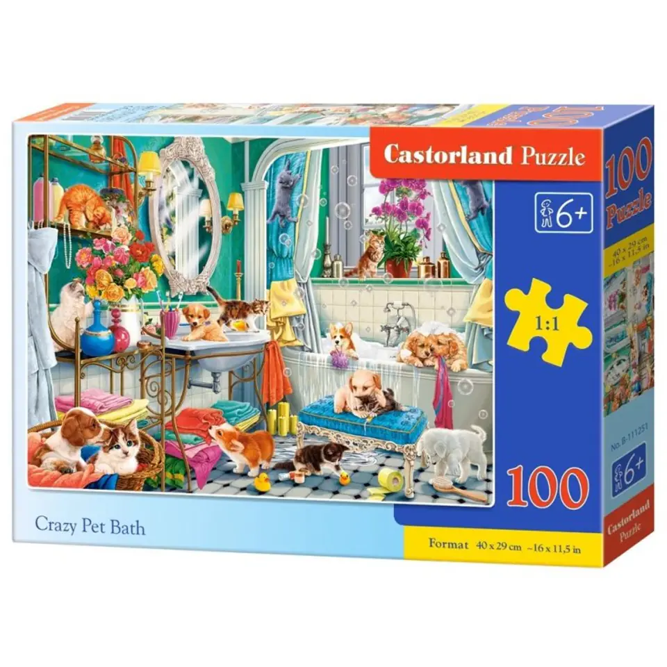 ⁨Puzzle 100 crazy pet bath⁩ w sklepie Wasserman.eu