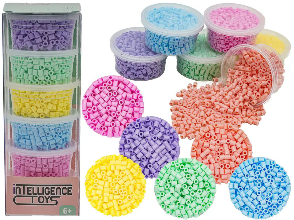 ⁨Ironing beads 3000pcs, ironed, ironed, 6 colors, stock PASTEL COLORS MIX⁩ at Wasserman.eu