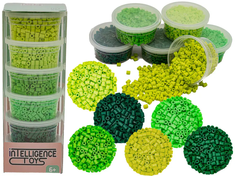 ⁨Ironing Beads 3000pcs, Ironing Machines, Ironing Machines, 6 Colors, Stock - SHADES OF GREEN⁩ at Wasserman.eu