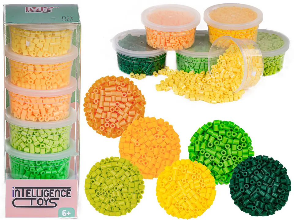 ⁨Ironing Beads 3000pcs, Ironing Machines, Ironing Machines, 6 Colors, Stock - SHADES OF YELLOW AND GREEN⁩ at Wasserman.eu