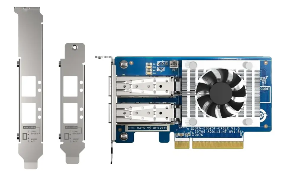 ⁨Qnap QXG-25G2SF-CX6, 2x SFP28 25Gb, Low-profile /Full-height, PCIe Gen4 x8⁩ at Wasserman.eu