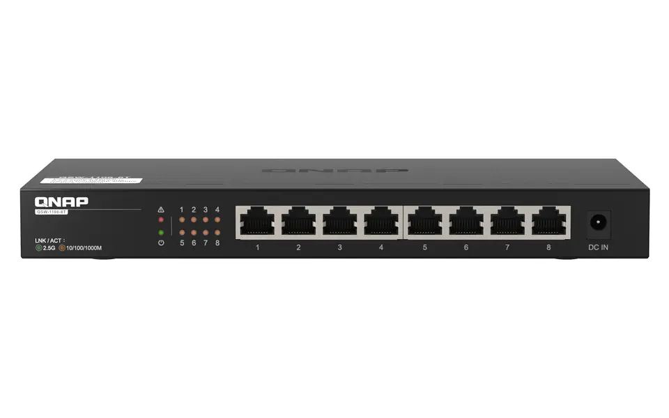 ⁨QNAP QSW-1108-8T network switch Unmanaged 2.5G Ethernet (100/1000/2500) Black⁩ at Wasserman.eu