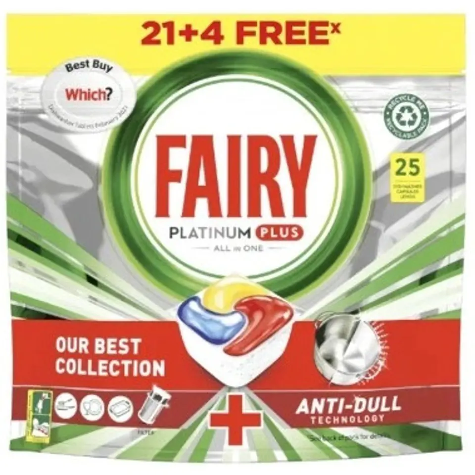 ⁨Kapsułki do zmywarki FAIRY PLATINUM LEMON (25szt)⁩ w sklepie Wasserman.eu