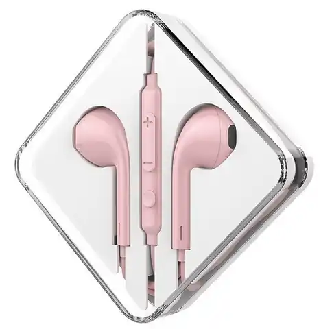 ⁨Przewodowe słuchawki z mikrofonem Hoco Square M55 różowe⁩ w sklepie Wasserman.eu