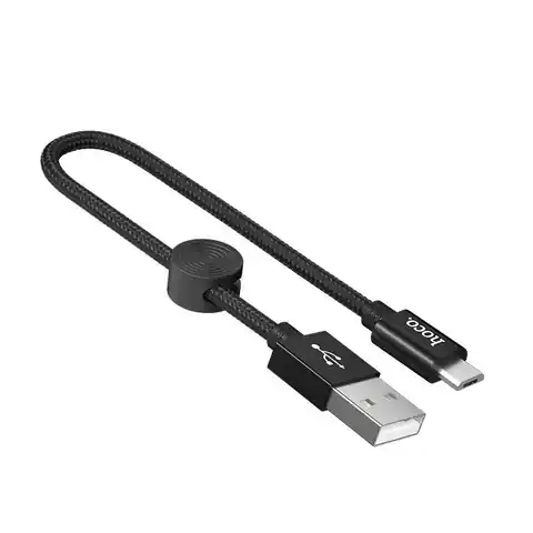 ⁨Kabel 2.4A 0,25m USB - Micro USB Hoco X35 czarny⁩ w sklepie Wasserman.eu