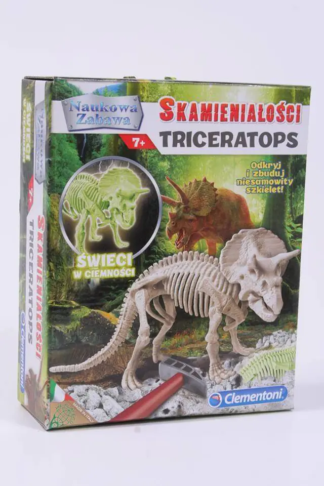 ⁨Zestaw Kreatywny Skamieniałości Triceratops Fluorescencyjny CLEMENTONI 60892⁩ w sklepie Wasserman.eu