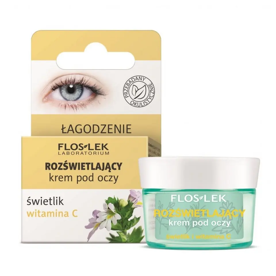 ⁨Floslek Krem pod oczy rozświetlający Świetlik-Witamina C 15ml⁩ w sklepie Wasserman.eu